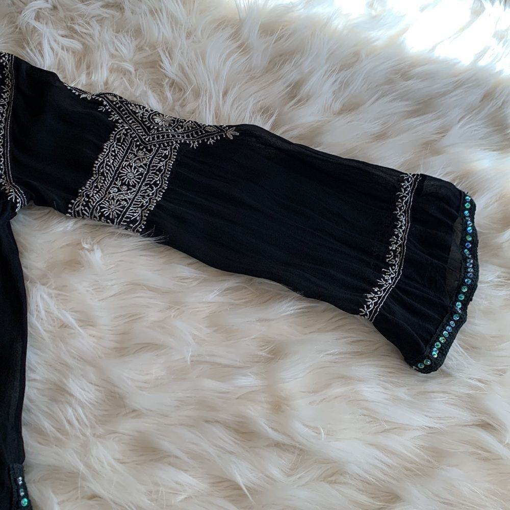 Graham Kandiah Kaftan Style Tunic Swimsuit Cover Up 100% Silk Size Small - Picture 5 of 9